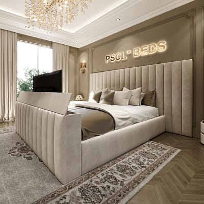 2025 Bedflix® Duke TV Bed frame (3 Piece Headboard)