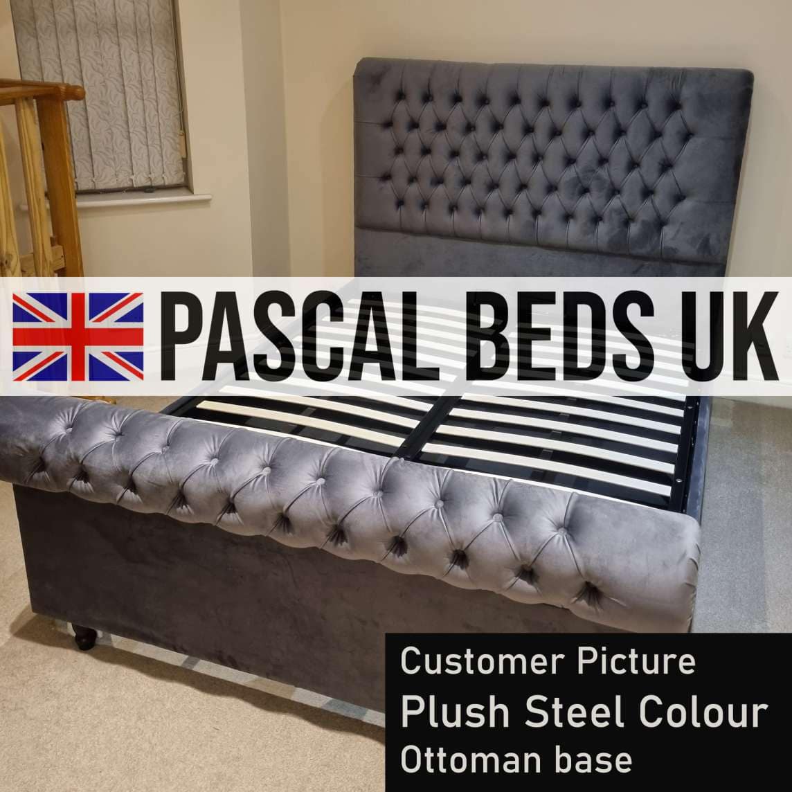 Sheffield Bed With Studs PASCAL BEDS UK