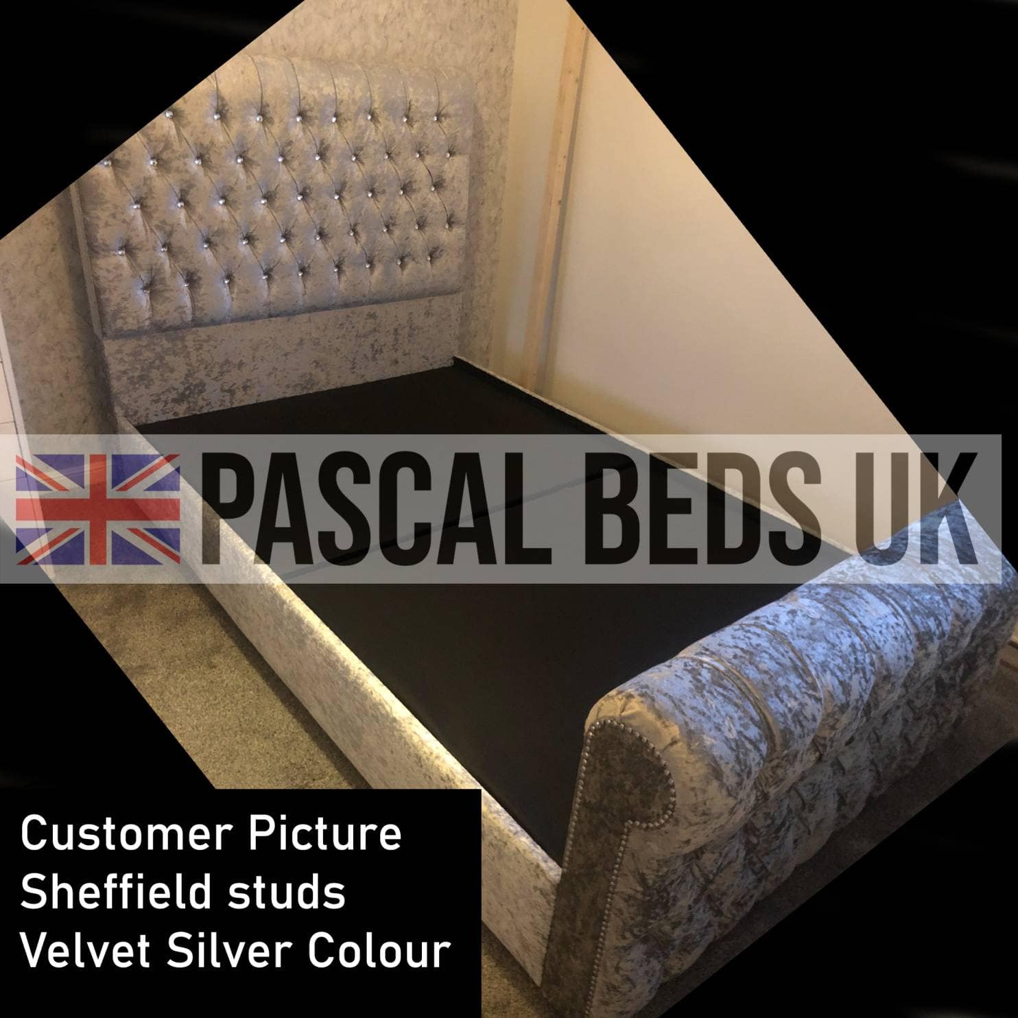 Sheffield Bed With Studs PASCAL BEDS UK