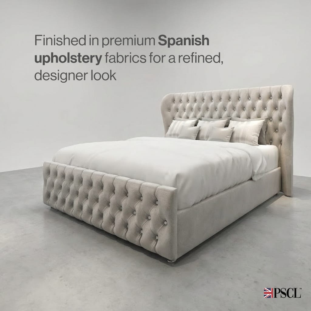 Finished in premium Spanish upholstery fabrics for a refined, designer look