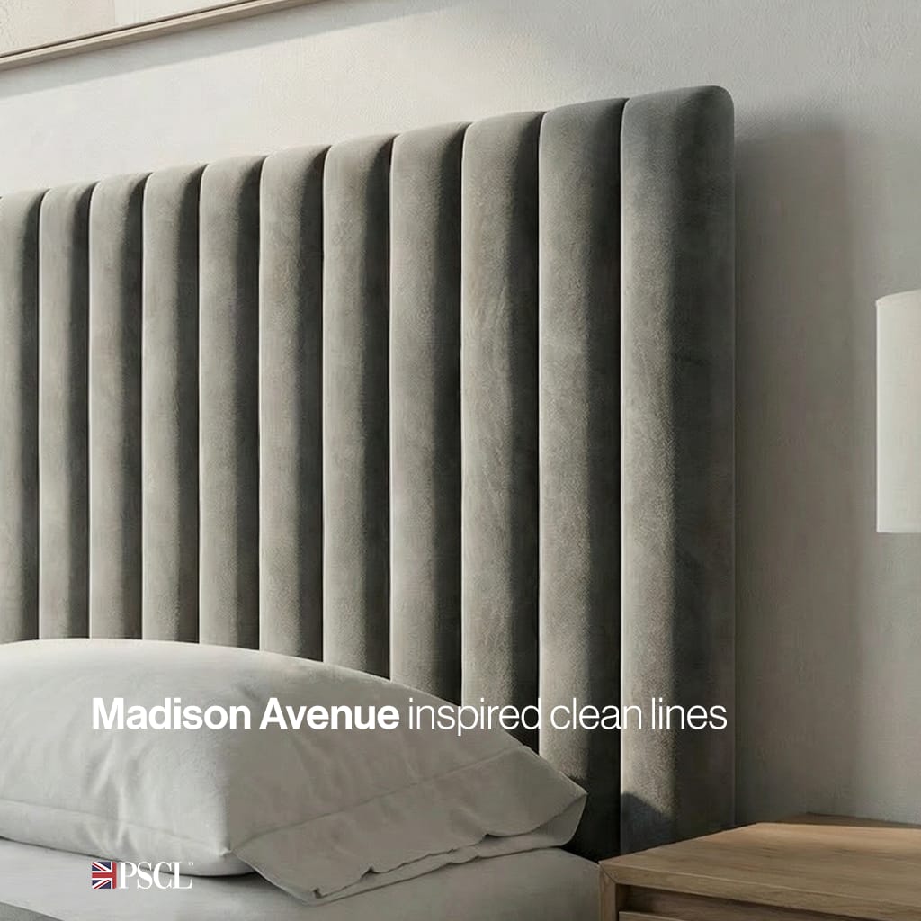 Madison Avenue inspired clean lines, handcrafted in Yorkshire for a bold, modern bedroom.