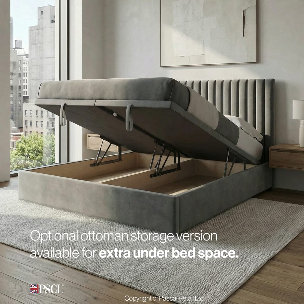 a Optional ottoman storage version available for extra under bed space.