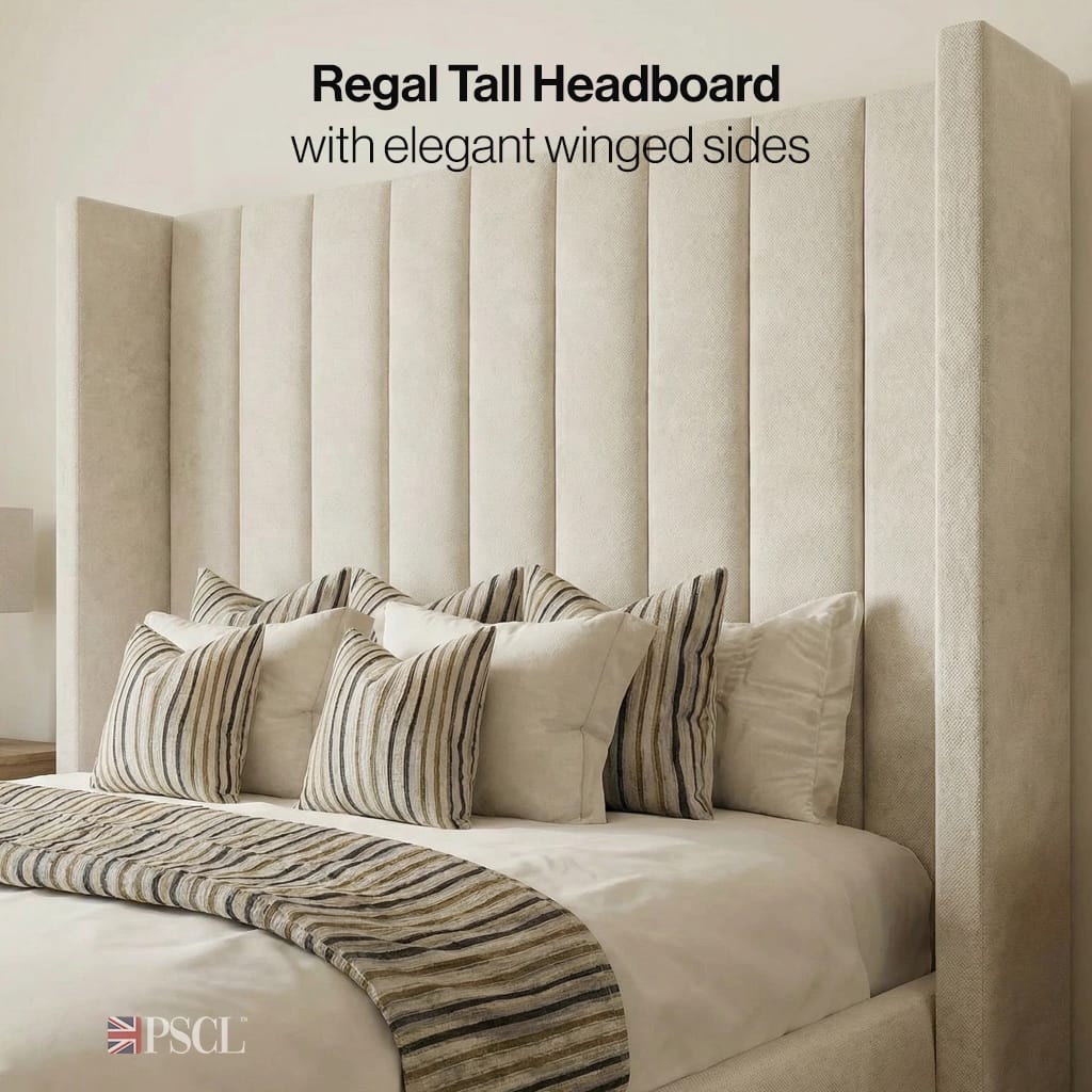 Regal Tall Headboard with elegant winged sides
