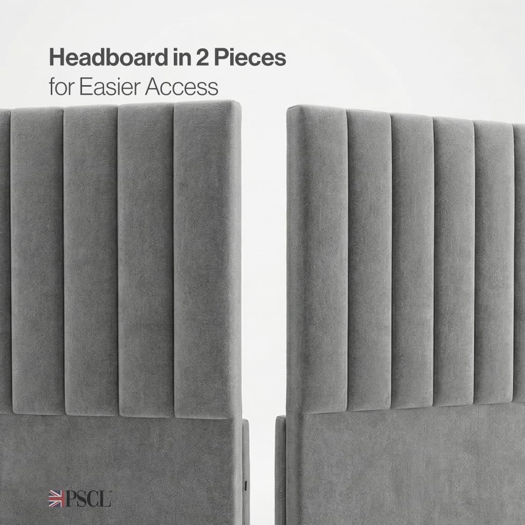Headboard in 2 Pieces for Easier Access