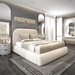2024 Hawaii Cream Bouclé bed with optional ottoman storage