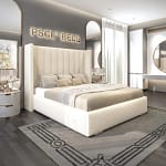 2024 Empire Cream Boucle Bed Optional Ottoman Storage