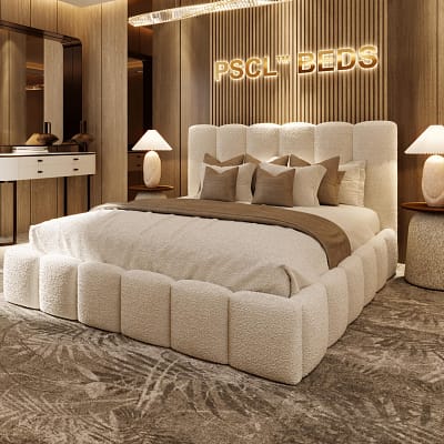 2025 Teddy-Orlando Bed frame (Optional Ottoman Storage)
